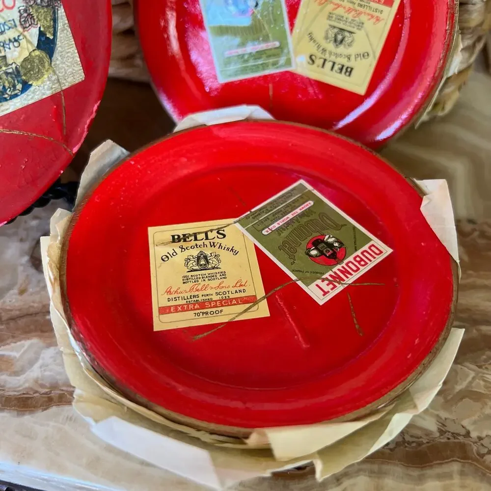 Red Coaster Set in Box: Made in Japan: Vtg